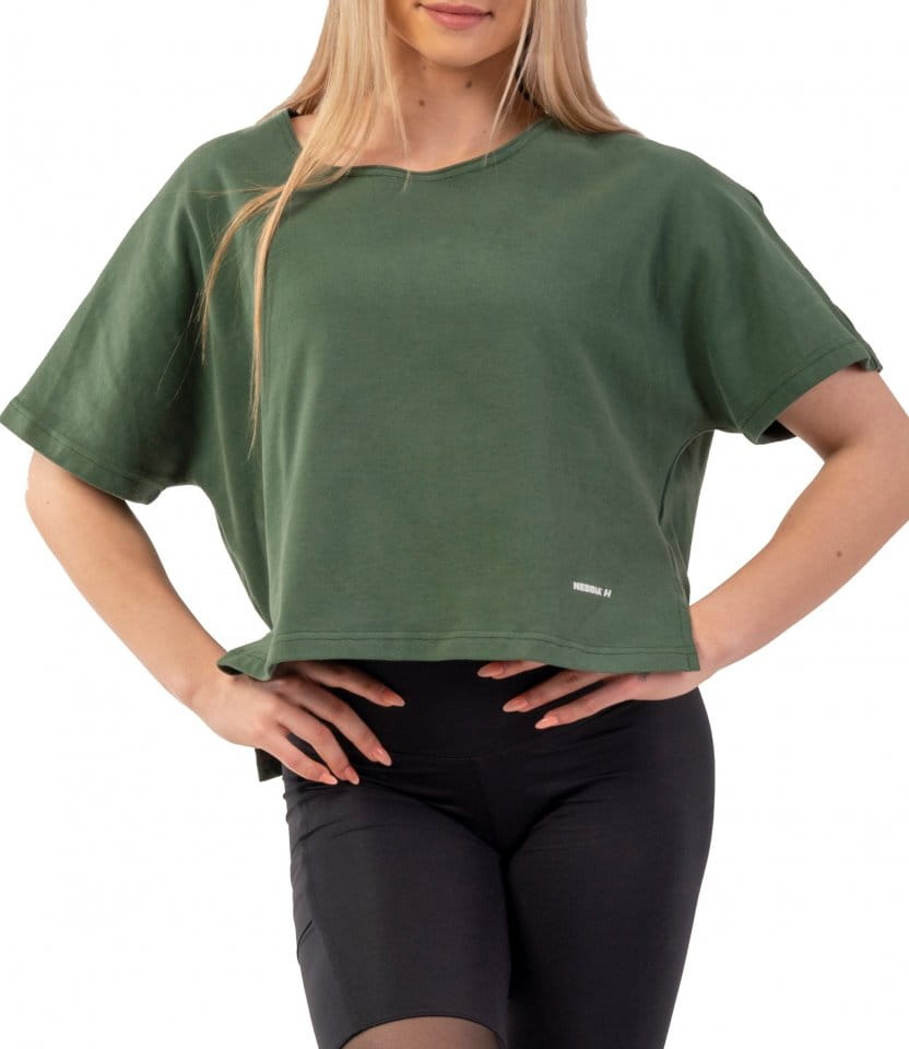 T-shirt Nebbia Organic Cotton Loose Fit “The Minimalist” Crop Top