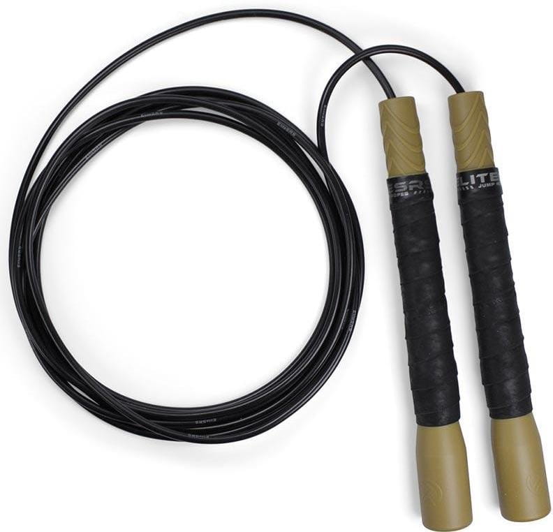 Corda de saltar ELITE SRS Pro Freestyle Jump Rope - Gold Handle / Black 4mm Cord