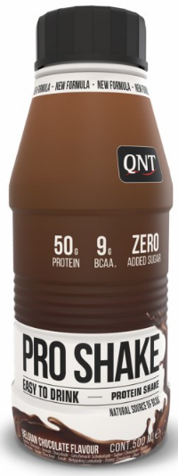 Bebidas proteicas e smoothies QNT PRO SHAKE (50g protein & Low Sugar) 500 ml Belgian Chocolate
