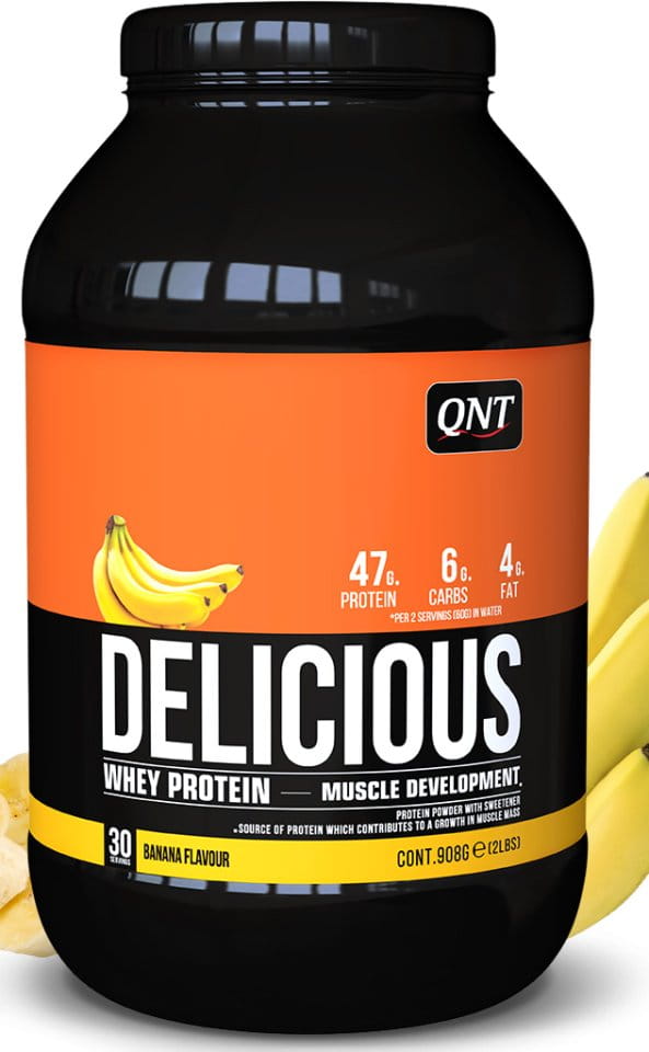 Proteína em pó QNT Delicious Whey Protein banana - 908 g