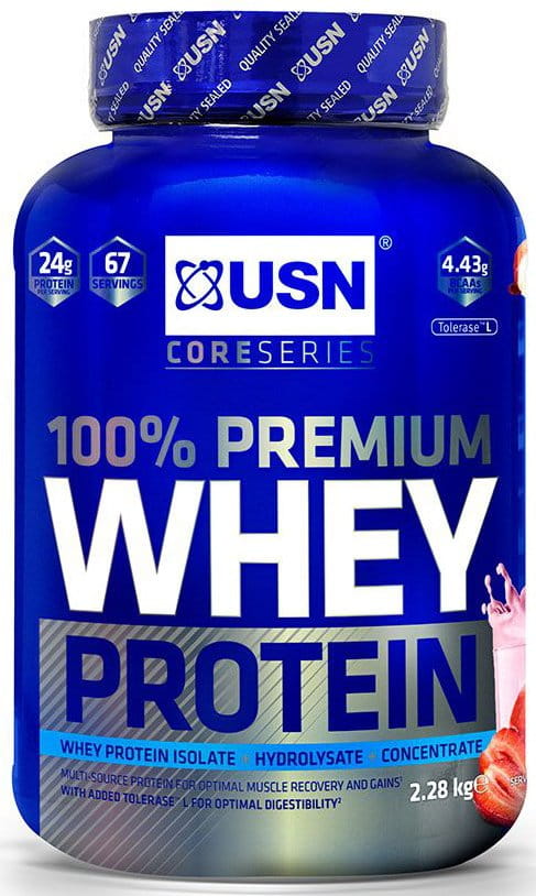 Proteína em pó USN 100% Whey Protein Premium jahoda se smetanou 2.28kg